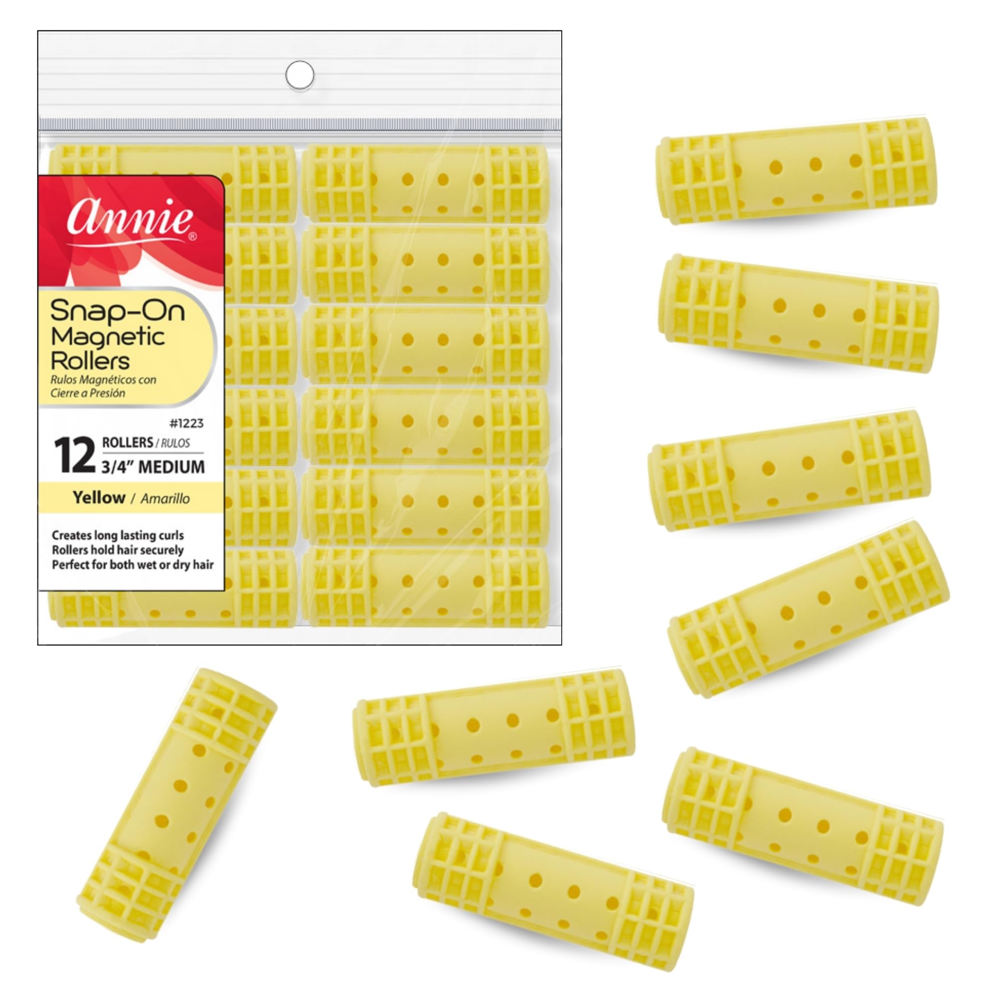 Amazon.com : Annie Snap-On Magnetic Rollers 3/4 Inch Yellow 12